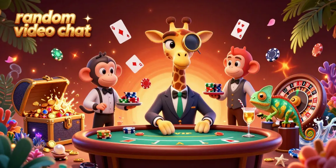 Experience an engaging random video chat scene featuring animated characters in a vibrant casino atmosphere.