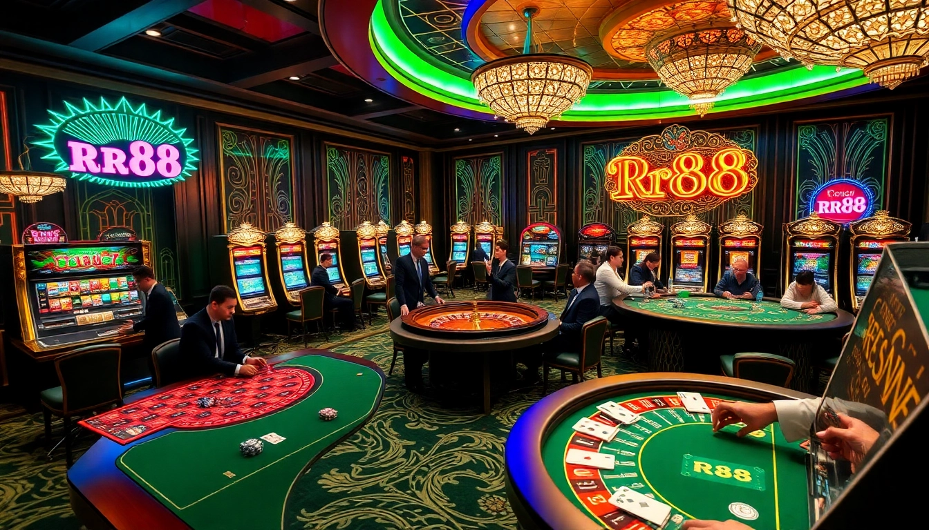 Experience thrilling gameplay at RR88 with exciting roulette and poker action in a luxe casino.