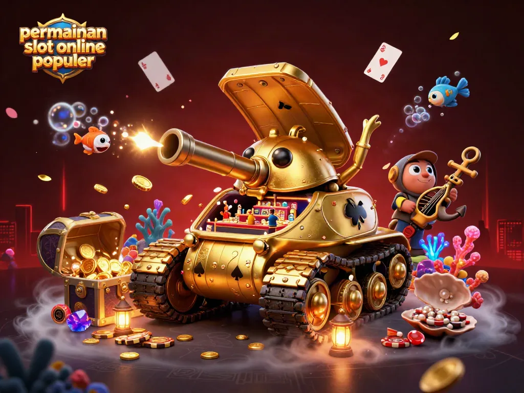 Gambaran permainan slot online populer dengan karakter dan elemen kasino yang dinamis.