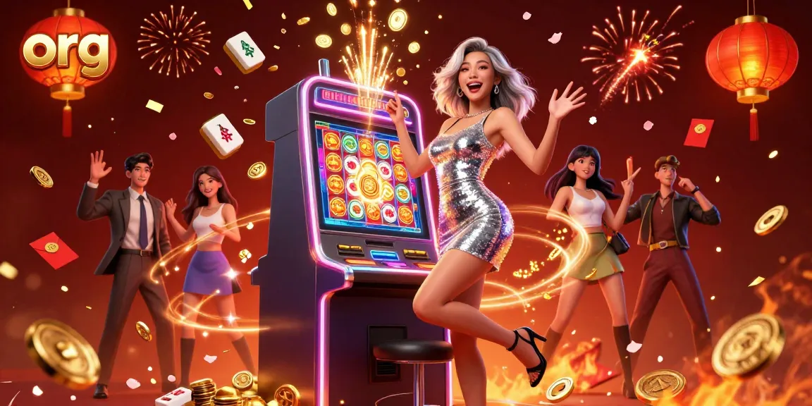 Experience the thrill of winning at org with a celebration of slots and neon lights.