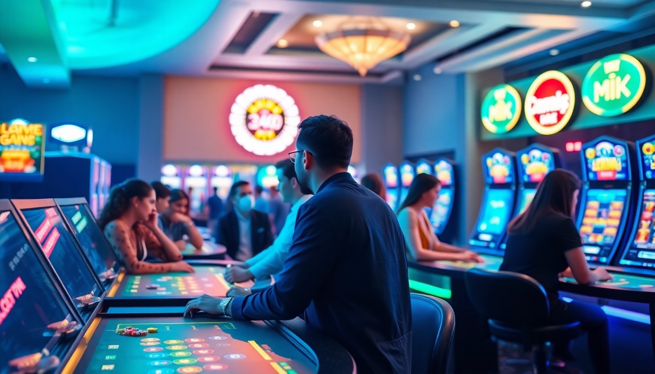 Engaging players at a Non gamstop casino Uk showcasing vibrant atmosphere and gaming excitement.