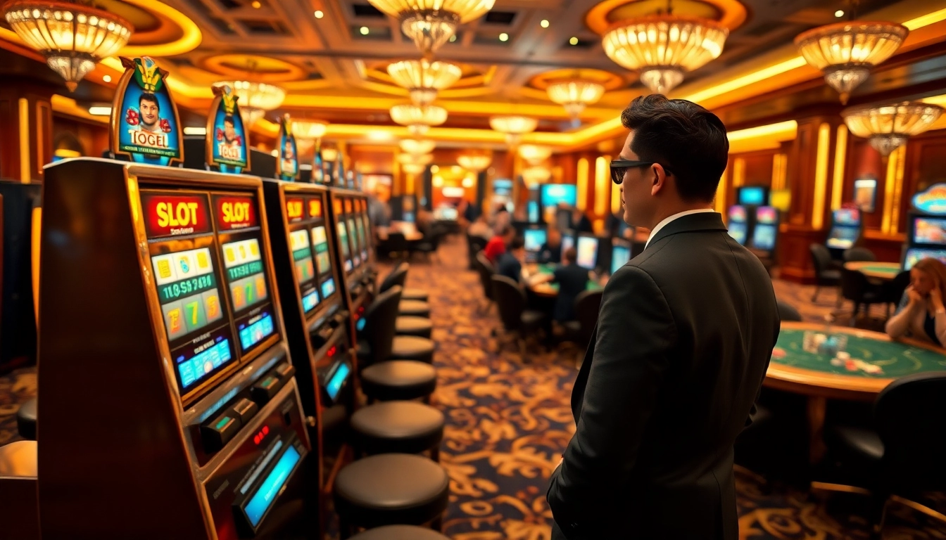 Permainan seru pada mesin Slot Togel di lingkungan kasino mewah.
