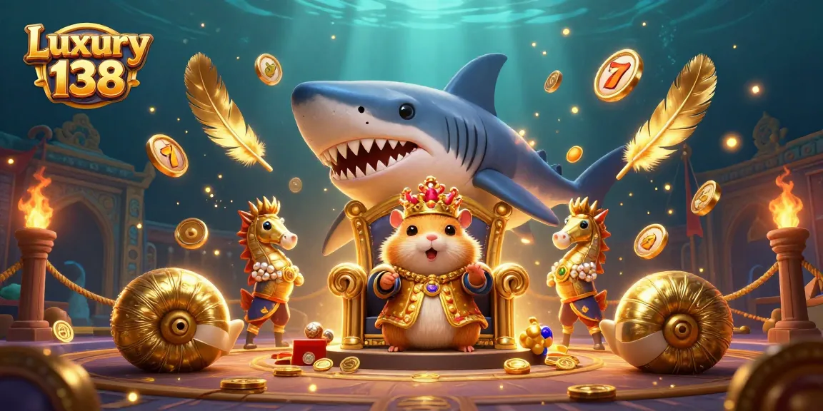 Spin the reels at Luxury 138 with vibrant slot machines and a captivating underwater casino scene.