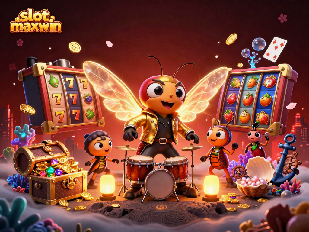 Experience thrilling wins with slot maxwin in this vibrant, detailed 3D casino scene.