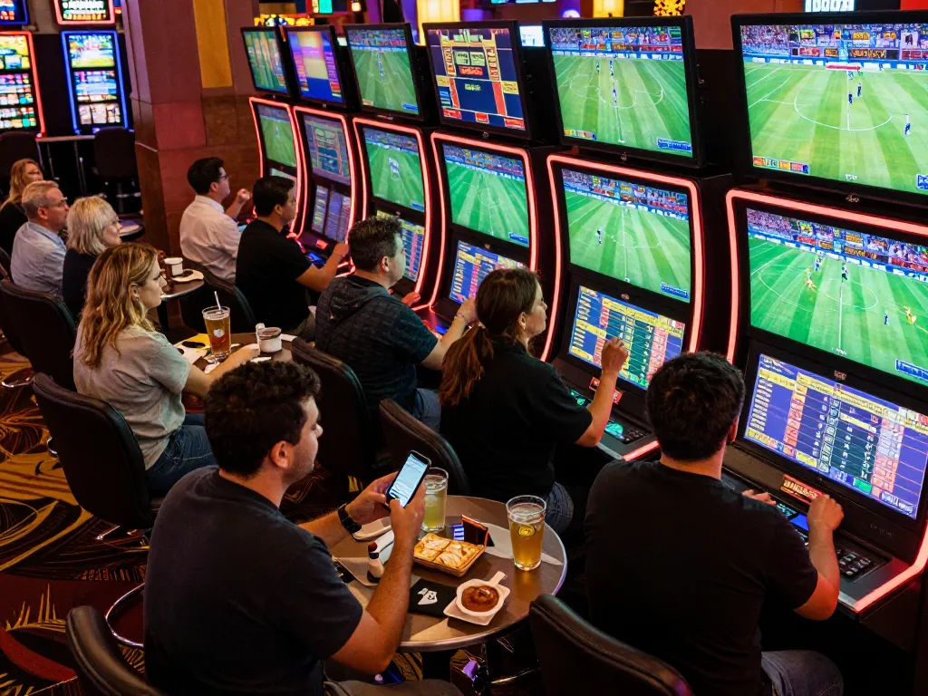 Placing a bet on hidden wiki status during an exciting sports betting event in an upscale casino.