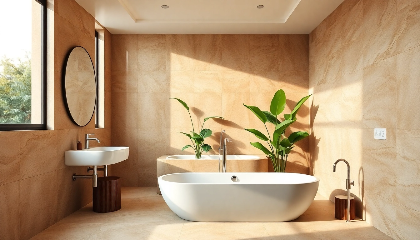Explore bathroom renovation cost illustration with elegant tiles and luxurious design.