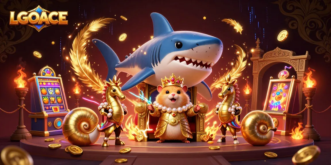 Spin to win with LGOACE in a vibrant online casino experience featuring a hamster king and slot machines