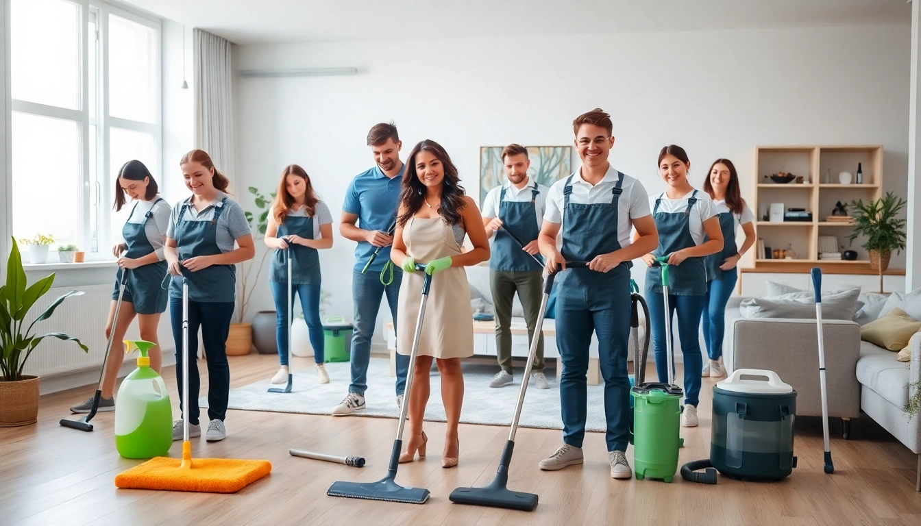 Cleaning Service team diligently cleaning a bright and organized home environment.