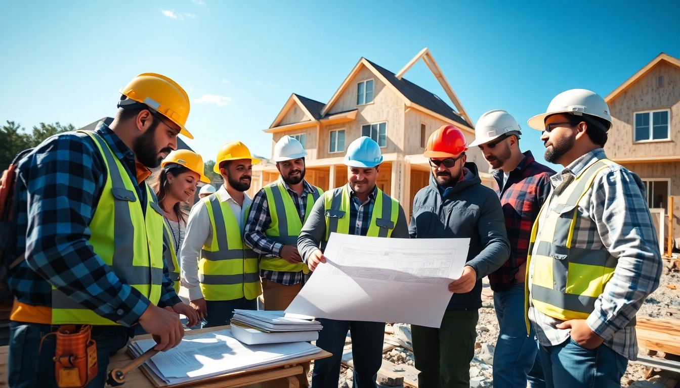 New Jersey General Contractor working with a diverse team on a residential site.