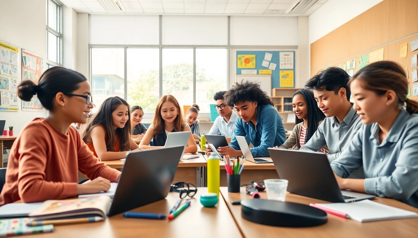 Engaged students in a diverse classroom setting showcasing Education through interactive learning.