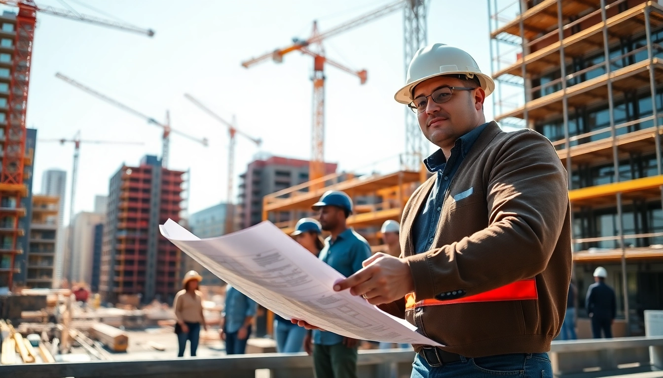 Captivating view of a Manhattan Commercial General Contractor managing a busy construction site, showcasing teamwork and productivity.
