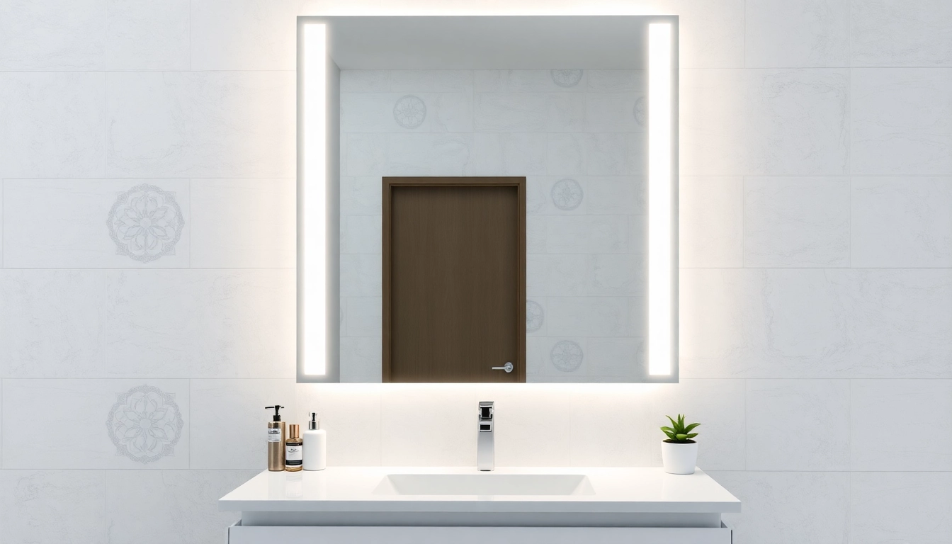 Entdecken Sie den eleganten sonni Spiegelschrank im modernen Badezimmer mit sanfter Beleuchtung.