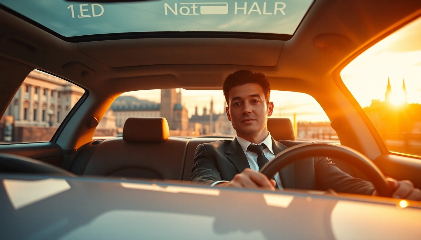 Experience Chauffeur Nottingham in a luxury car, showcasing elegance and iconic landmarks.