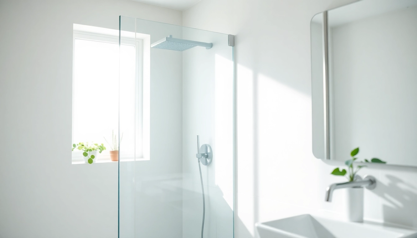 Découvrez une paroi de douche élégante et moderne en verre dans une salle de bain contemporaine.