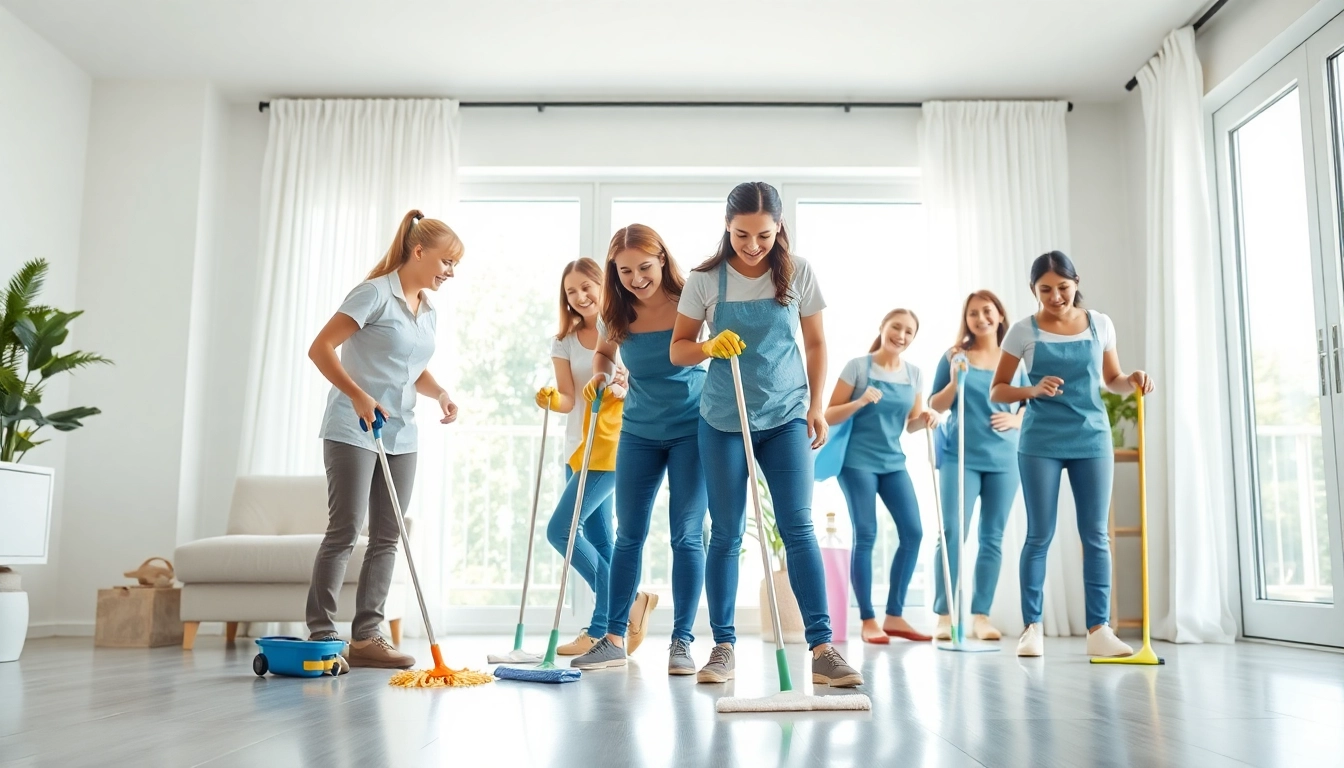 Enhance your space with a professional Cleaning Service team diligently cleaning and refreshing a modern home.