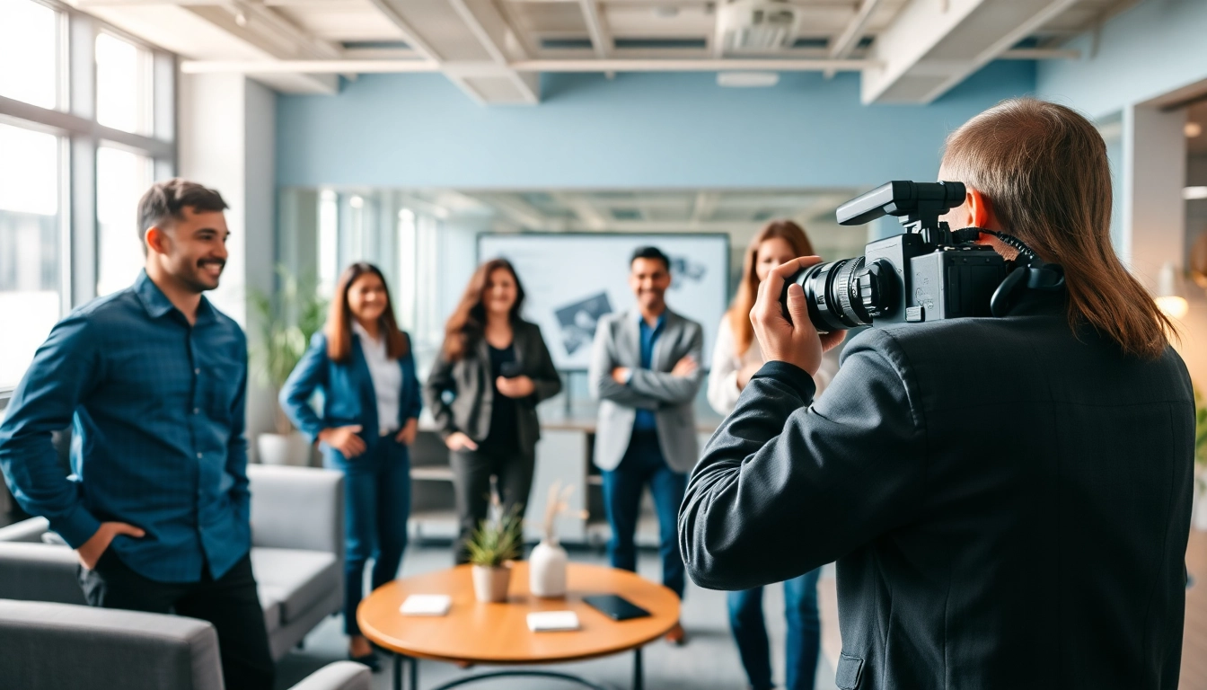 Corporate photography service capturing a team at work
