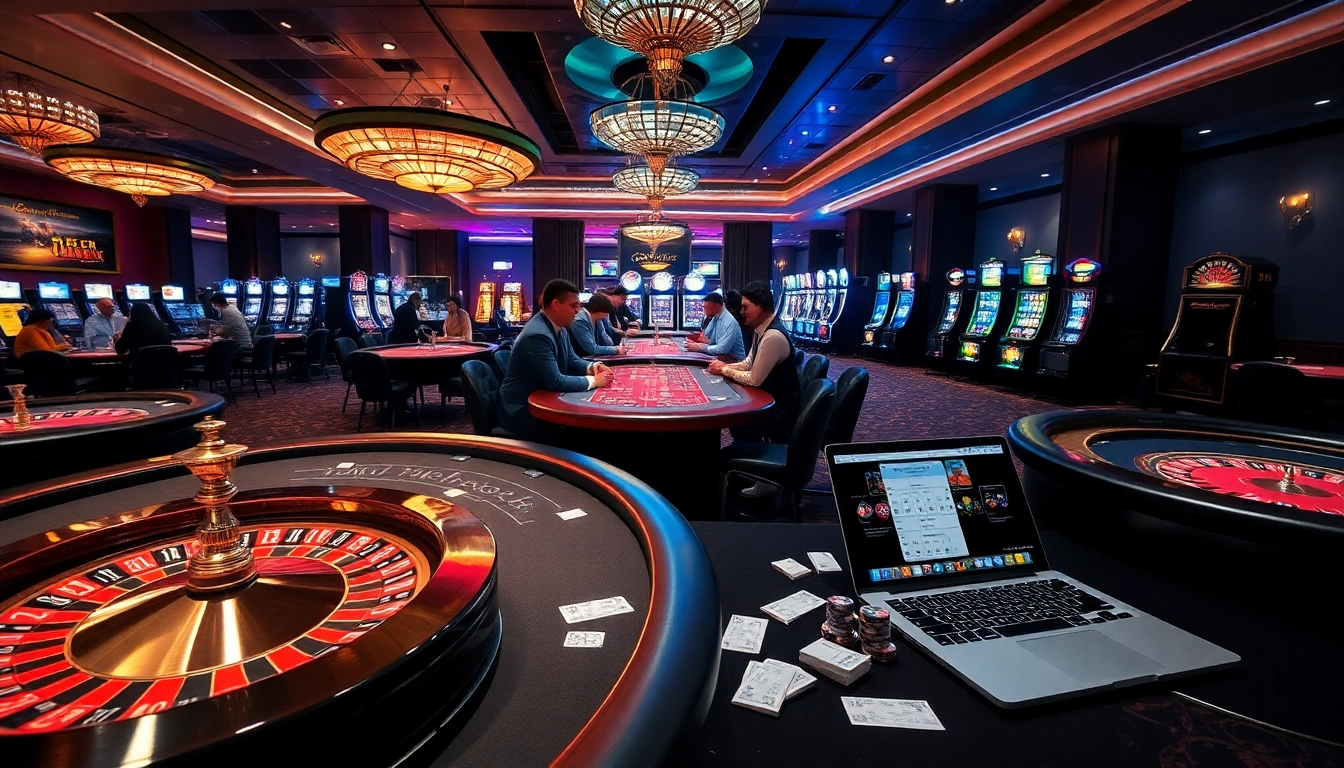 Exciting casino action with 79king 01com showcasing professional gaming tables and vibrant slot machines.