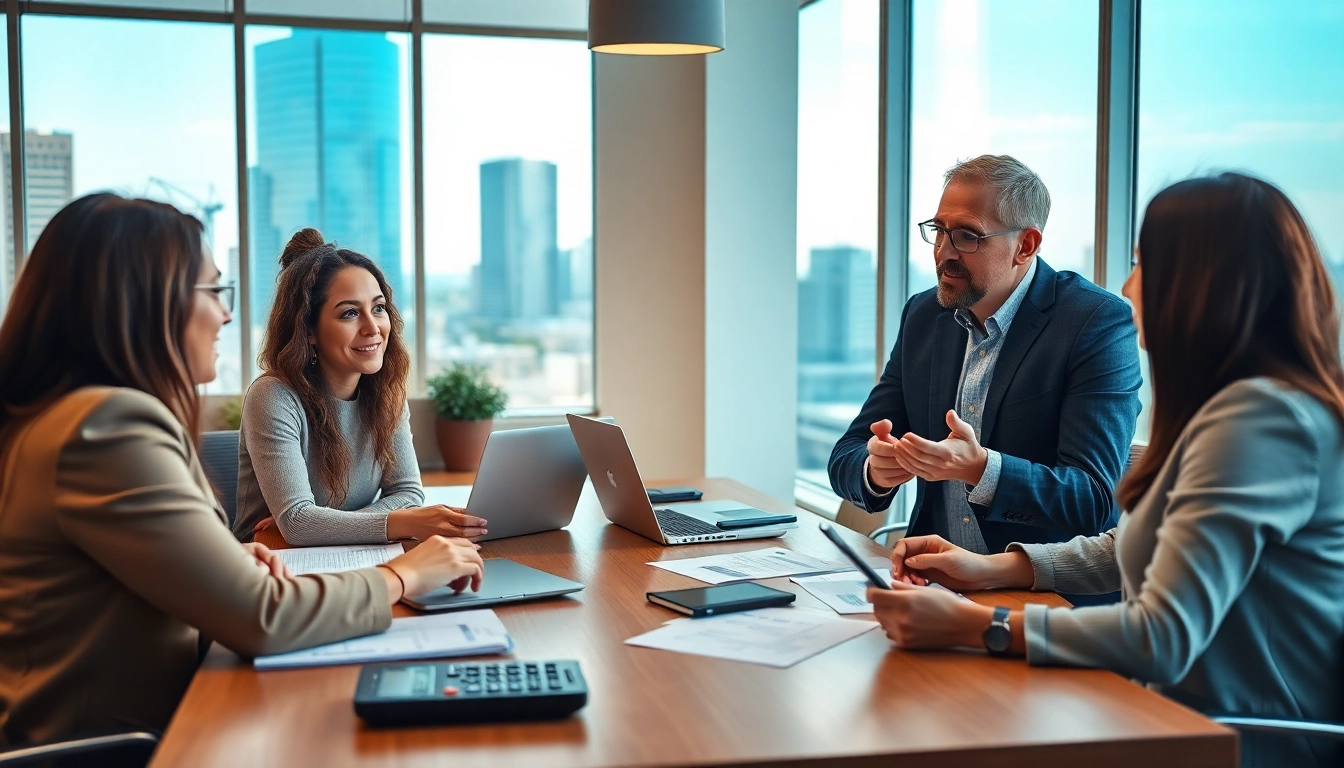 신용카드 현금화 관련 재무 상담 중인 전문가들 및 고객의 대화