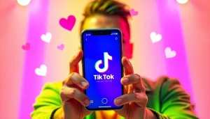 Engaging TikTok creator showcasing paid links for TikTok creators with colorful background.