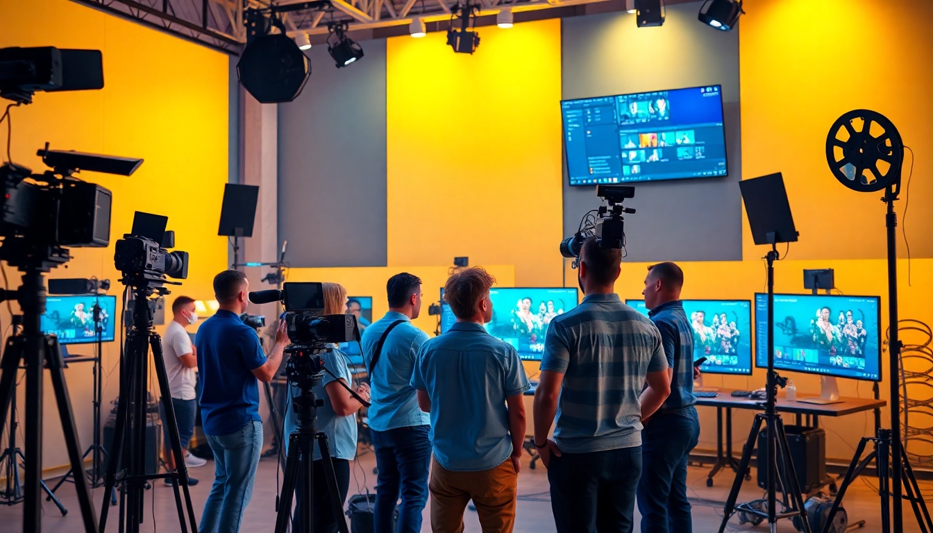 Engaged video production team showcasing dynamic collaboration, embodying Video Production Company Calgary quality.