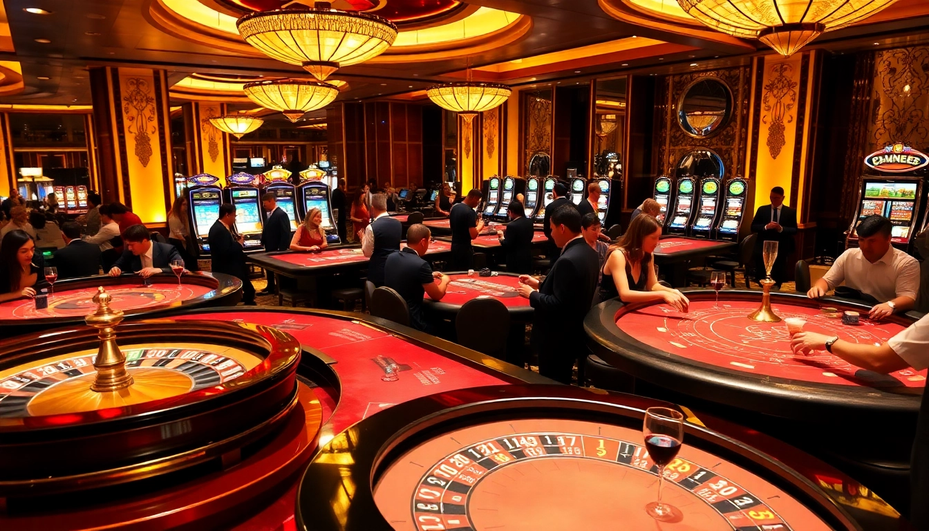 Stunning casino floor scene highlighting strategic play with "Nếu như vậy bám vào đây" at a poker table.