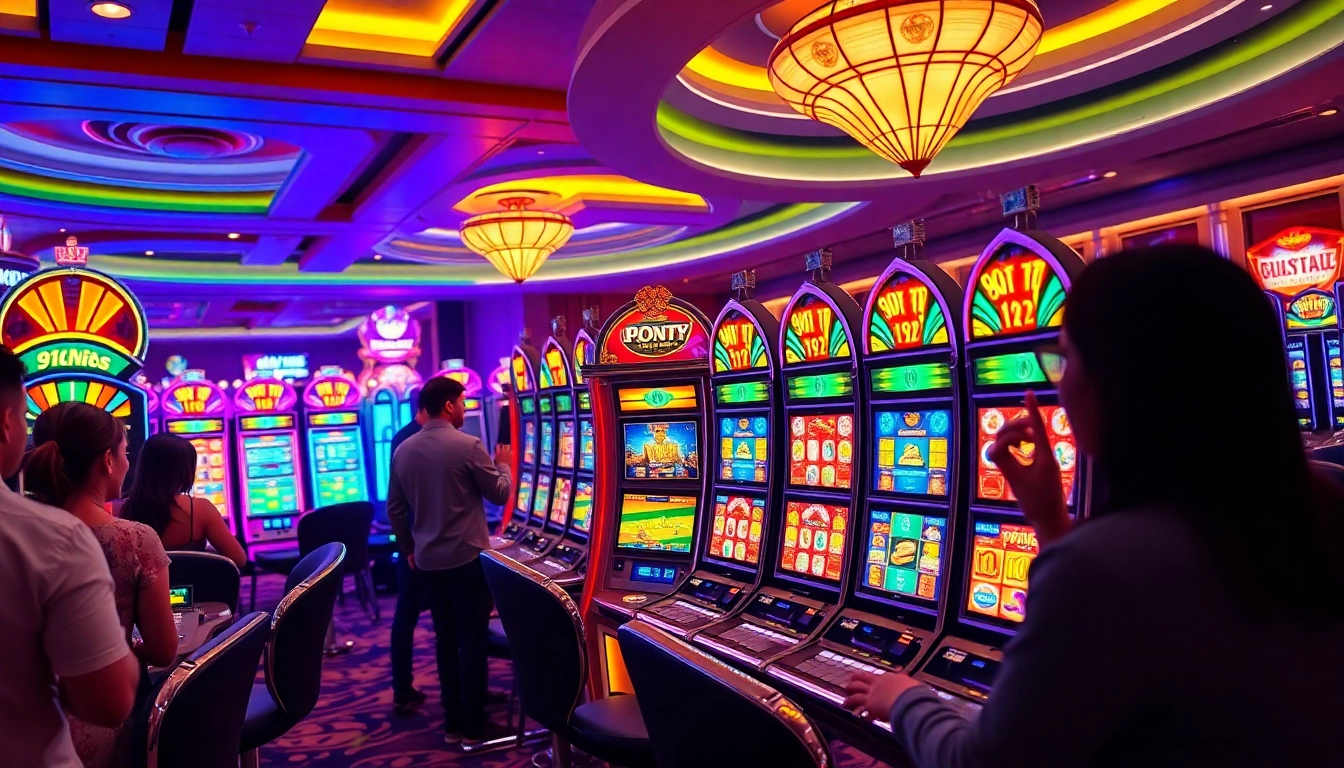 เล่น 918kiss slot ที่คาสิโนสุดตื่นเต้นซึ่งเต็มไปด้วยเครื่องสล็อตที่มีสีสัน