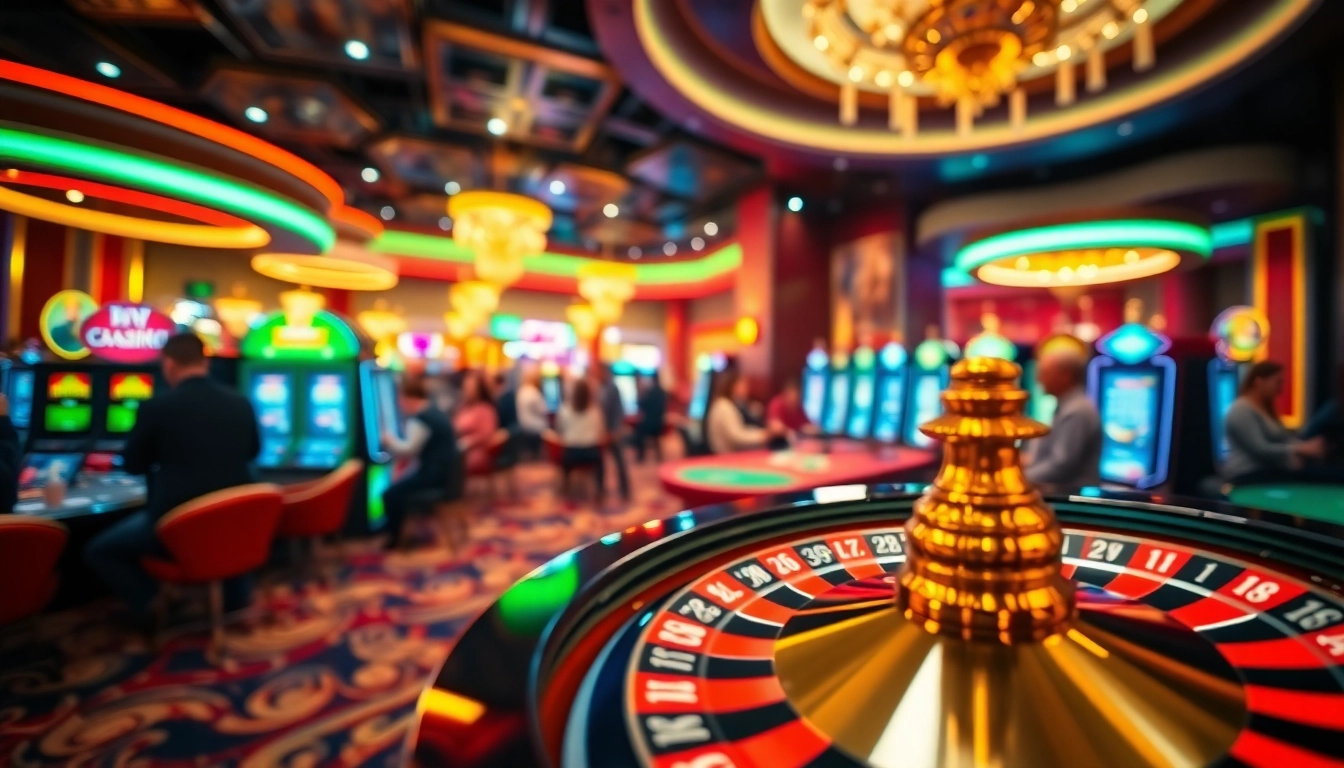 Engaging scene of the best online casinos Canada with vibrant gaming experience and players enjoying table games.