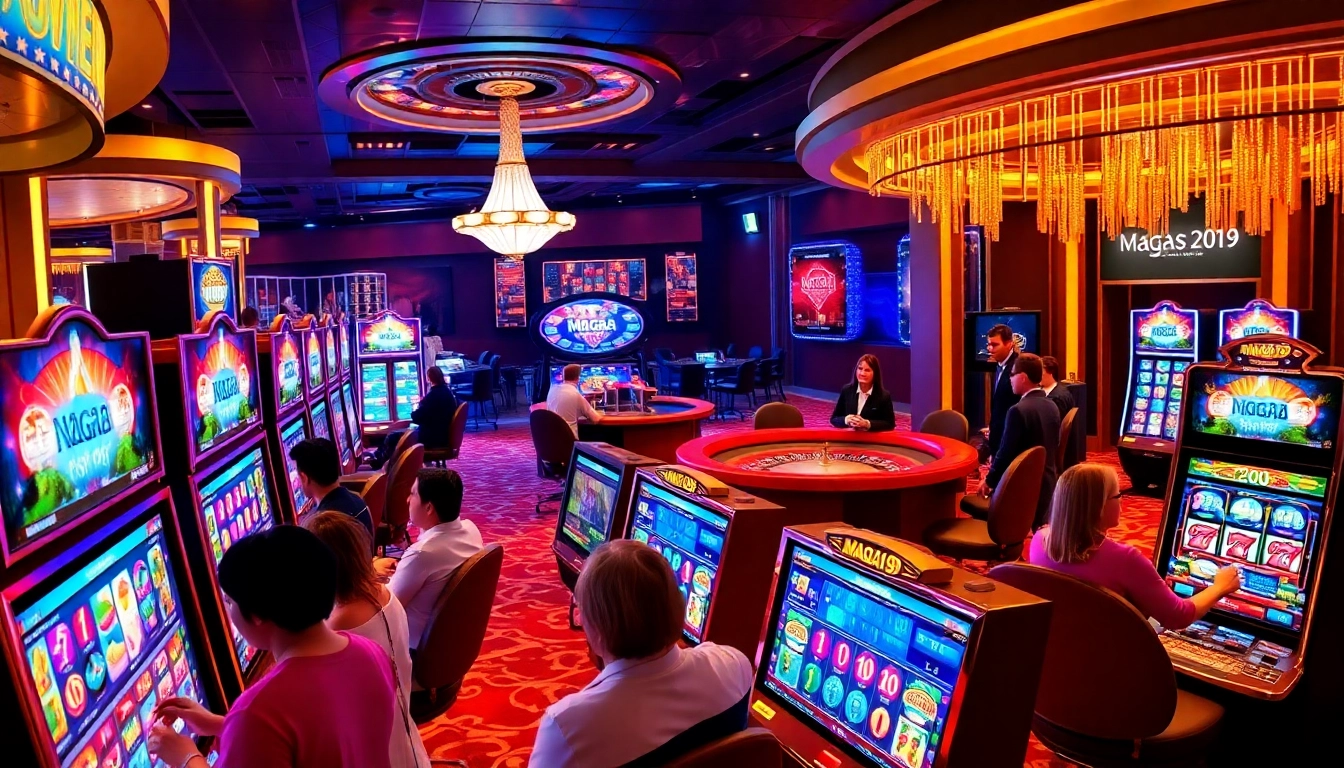 Experience game slot Naga169 excitement with players enjoying vibrant casino atmosphere.