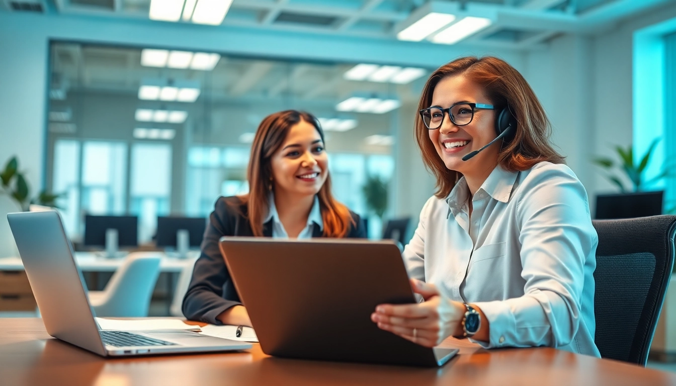 Engaging customer service interaction for extended warranty solutions in a modern office.