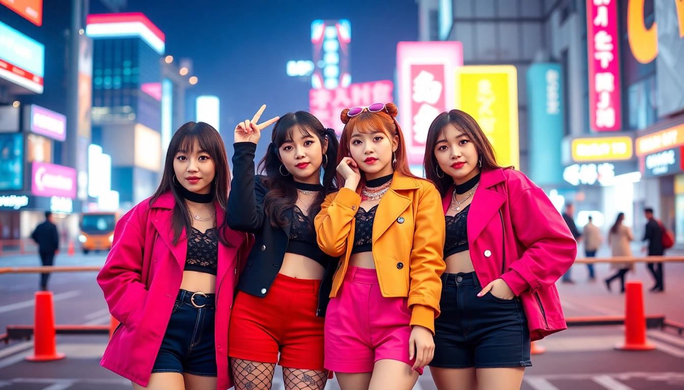 Showcase of blackpink members in stylish outfits highlighting their unique personalities