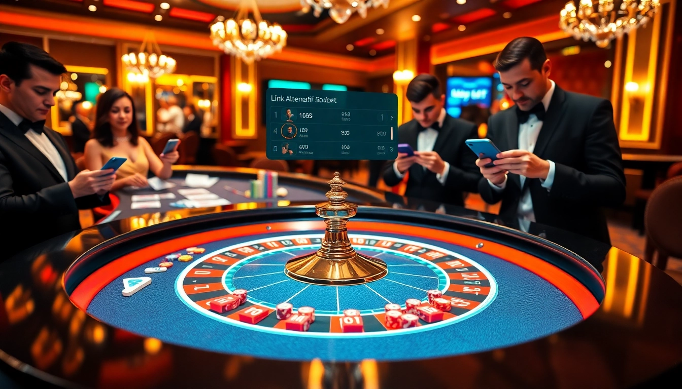 Experience high-stakes gaming with llink alternatif sbobet on an elegant casino table.