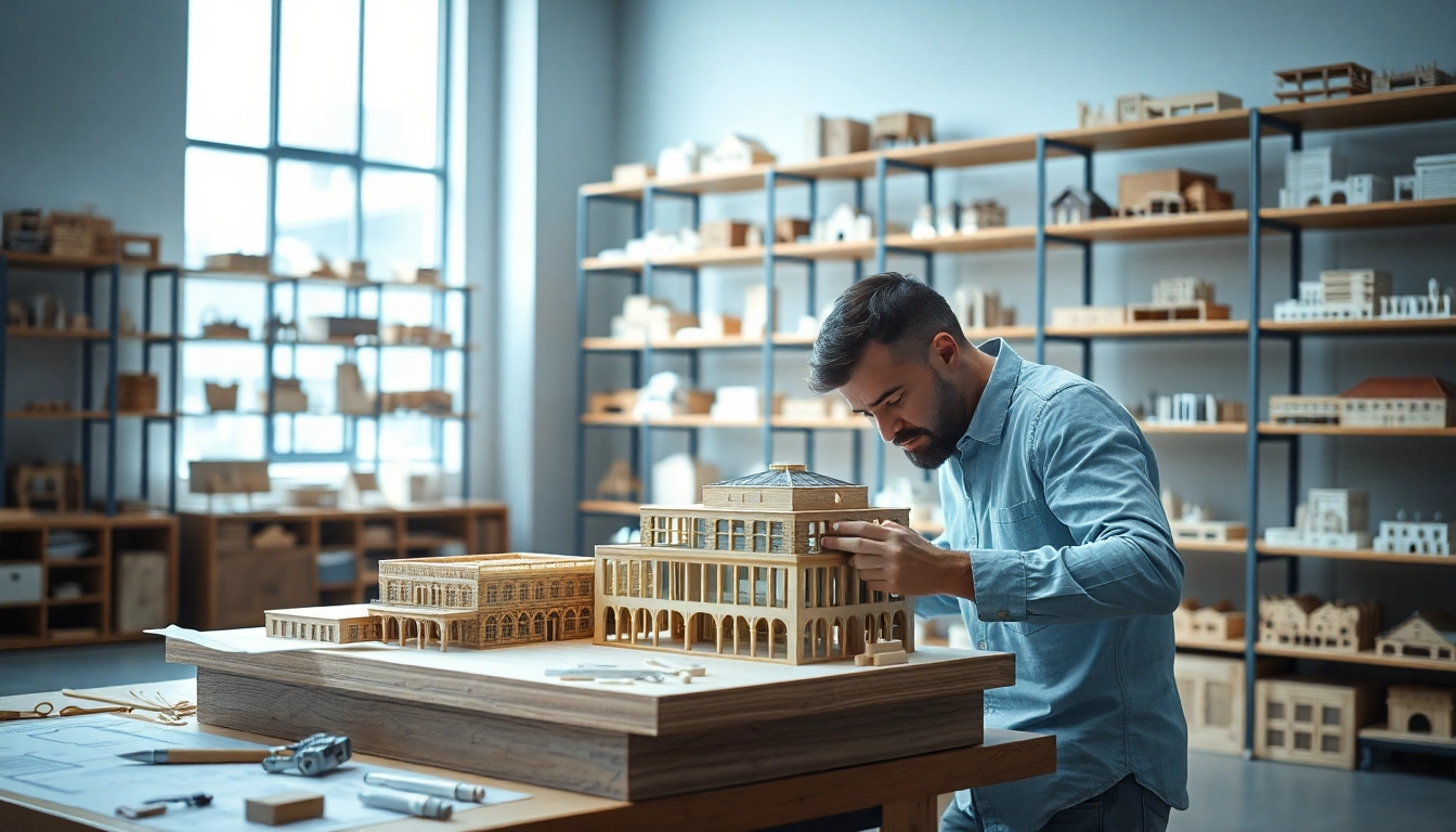 Architekturmodellbau Wuppertal zeigen in einer modernen Werkstatt mit handwerklicher Detailgenauigkeit.