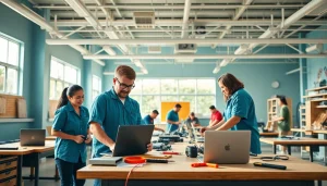 Students at hawaii trade schools actively participating in hands-on learning.