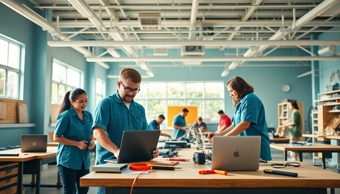 Students at hawaii trade schools actively participating in hands-on learning.