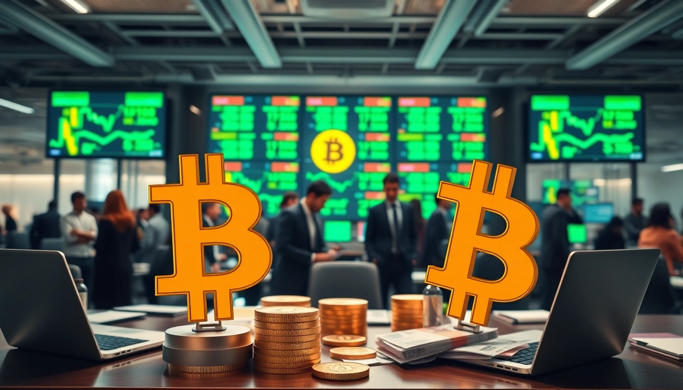 Acheter bitcoin: Engaging marketplace scene highlighting Bitcoin transactions.