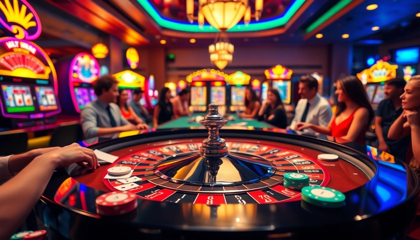 Experience the thrill of roulette at Link Haywin with vibrant casino elements and engaged players.