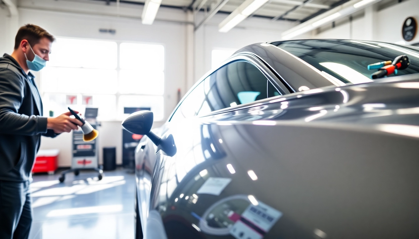 Best car detailing Chattanooga TN in action as an expert technician meticulously cleans a vehicle.