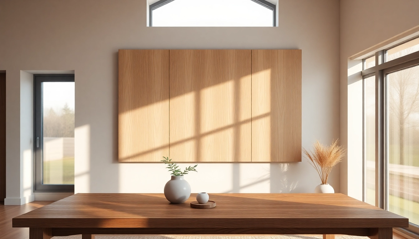 Showcasing fluted wood panels in a modern interior with natural lighting and elegant decor.