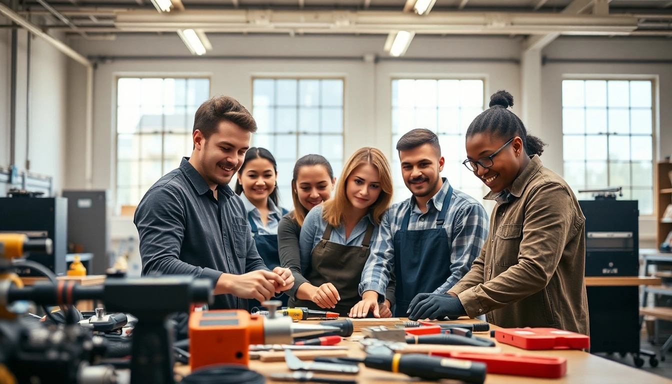 Students collaborating on hands-on projects at a Trade School Knoxville Tn.