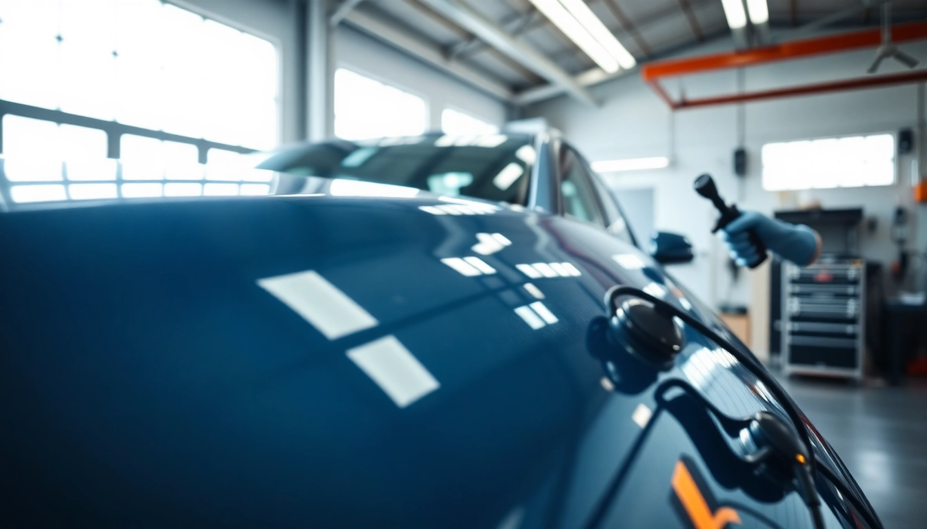 Apply paint protection film near me on a car for a glossy finish and enhanced safety.