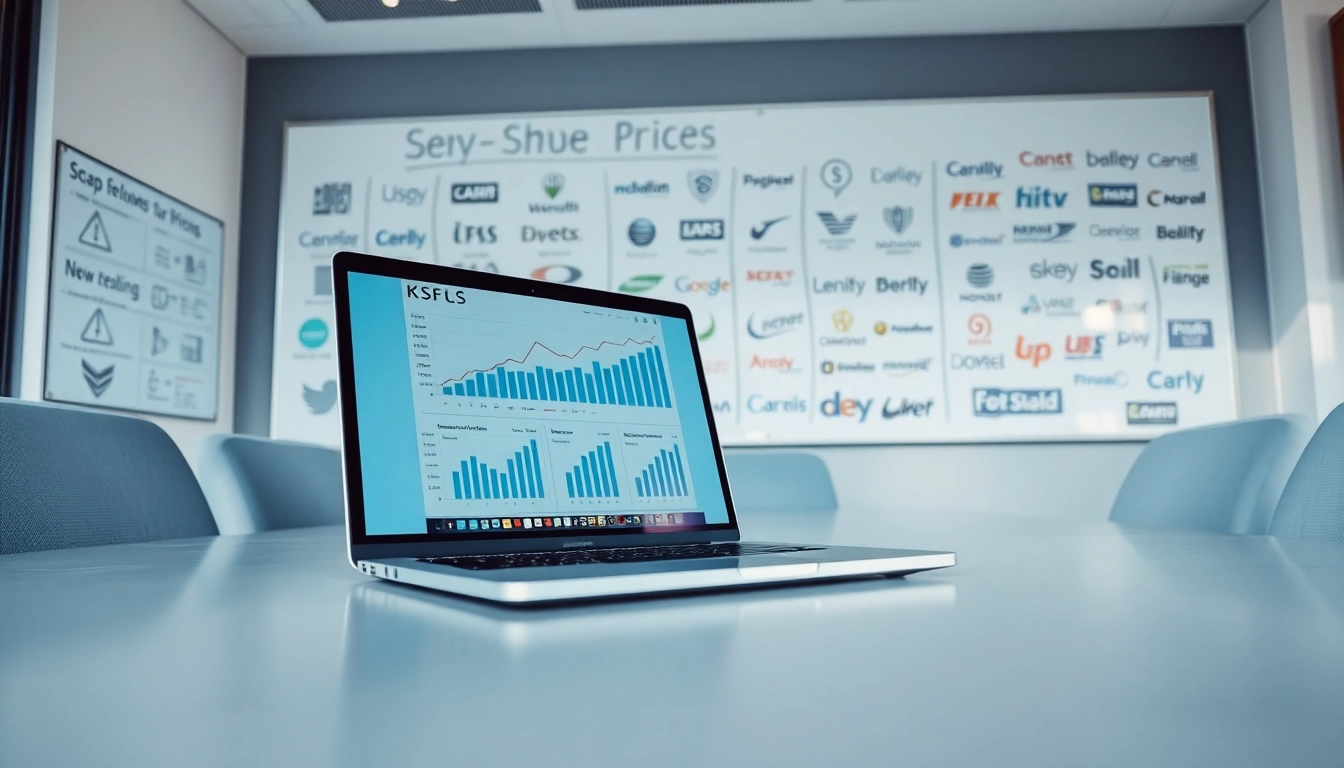 Find competitor pricing analysis with charts and notes in a modern office setting.