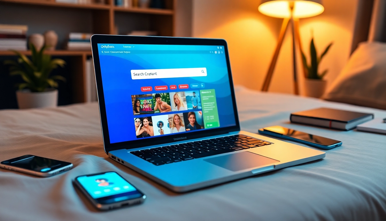 Discover onlyfans search alternatives with a modern digital search platform interface on a laptop.