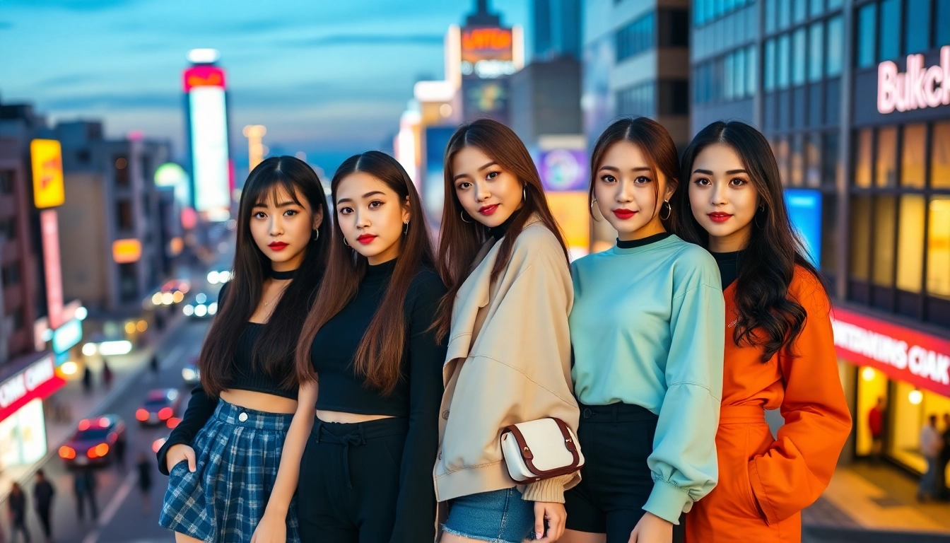 Blackpink members showcase their individuality in a vibrant urban setting, highlighting their unique styles.