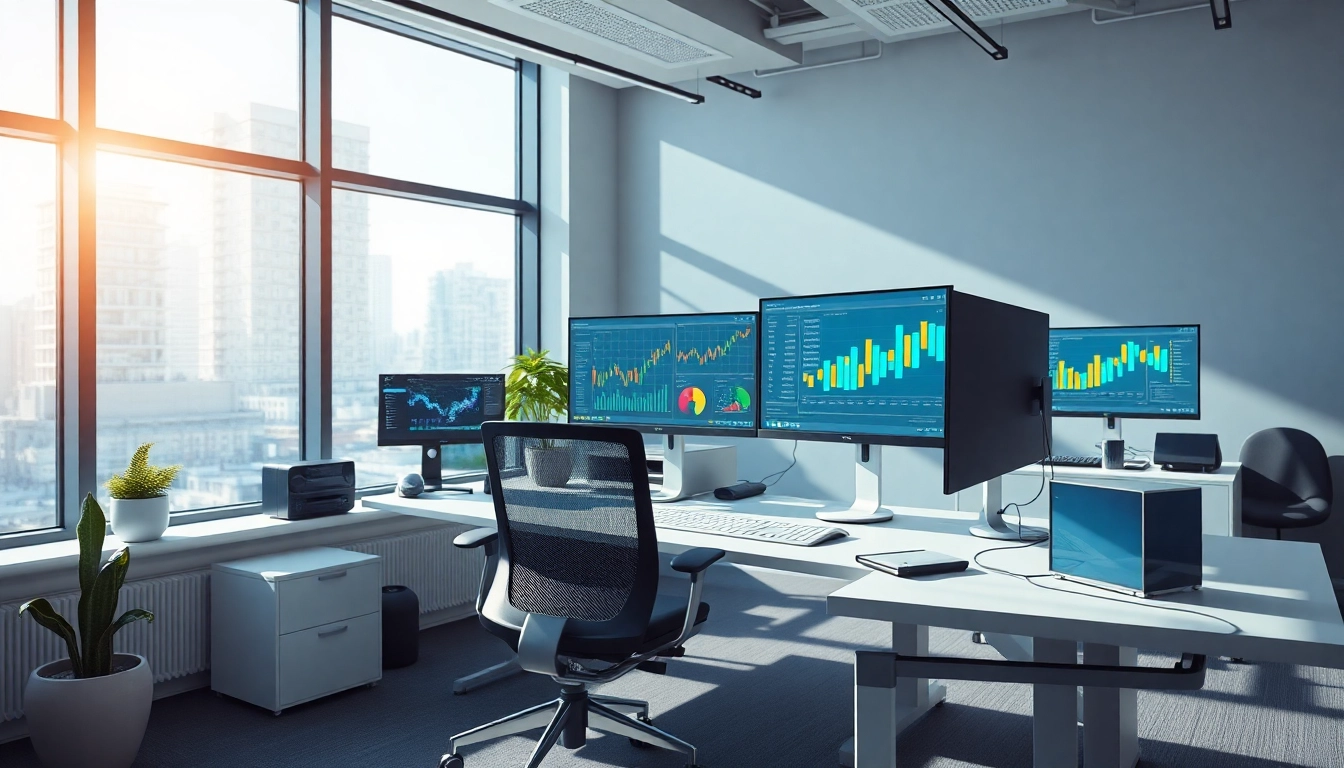 Visualize das 140 in an innovative office setting showcasing advanced data analysis technology.