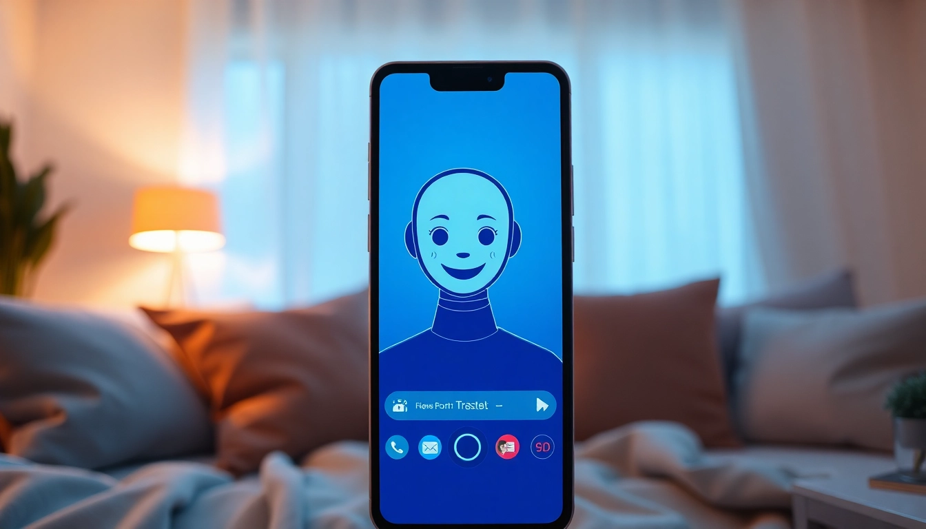 Engaging AI sex chat interface on a smartphone, showcasing digital interaction.