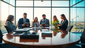 Recruiter Midstream professionals collaborating in a modern office setting, emphasizing teamwork.